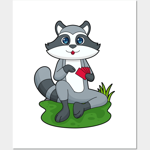 Racoon Poker Poker cards Wall Art by Markus Schnabel